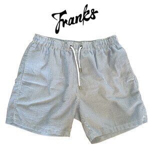 Frank's Blue Seersucker Swim Trunks Size L
